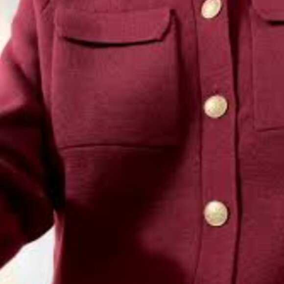 Sezane Betty Cardigan Gold / Burgundy - Size XL - Picture 5 of 6